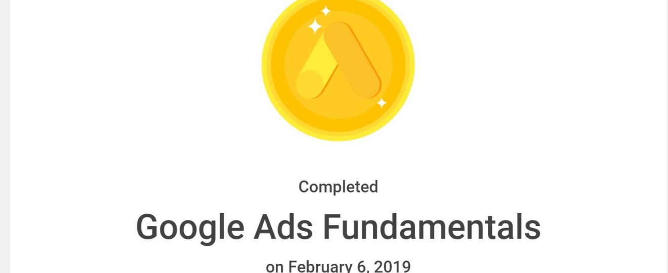 Google Ads Fundamentals cert